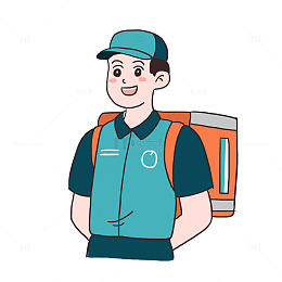 劳动节外卖员免抠元素