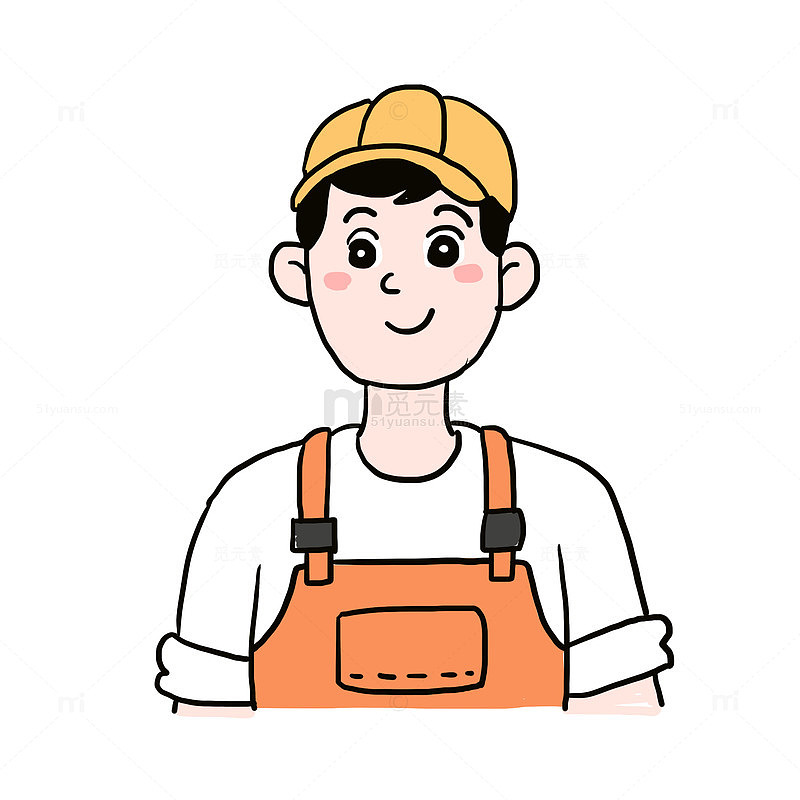 五一劳动节手绘卡通免抠元素