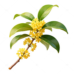 桂花插画手绘风格图片