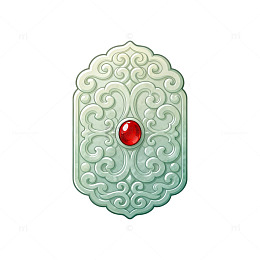 古风玉佩图案装饰设计元素