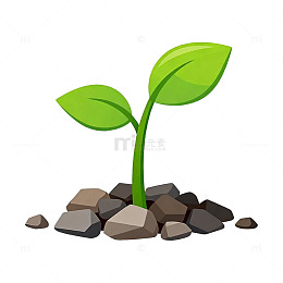 卡通植物幼苗生长插画