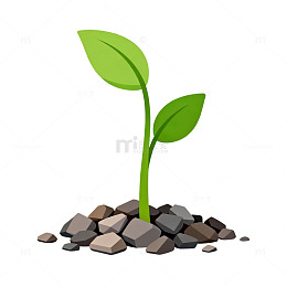 简约风幼苗生长矢量插画素材