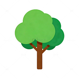 卡通风格树木插画设计素材