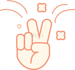 简约手势胜利图案插画