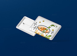 文创产品展示图  方形徽章产品样机