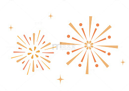 简约烟花图案装饰插画