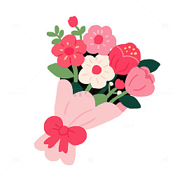 白色情人节花束送花免抠元素