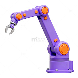 卡通风格机械臂插画