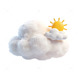 卡通云朵太阳天气图标
