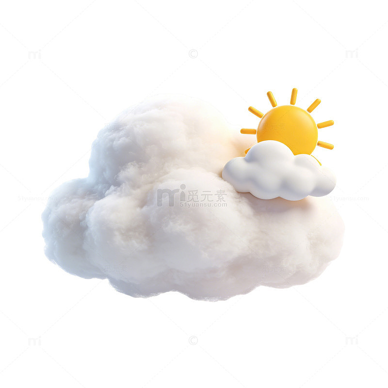 卡通云朵太阳天气图标