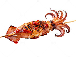 烤串鱿鱼美食片