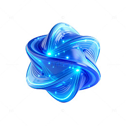 蓝色科技感流体抽象艺术图像