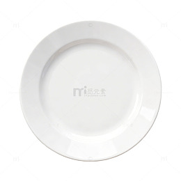 简约白瓷盘美食背景