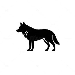 简约黑白狼图标矢量素材