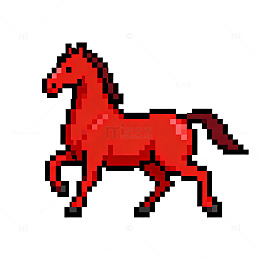 像素风格马匹图案设计元素