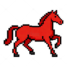 像素风格马匹插画设计素材