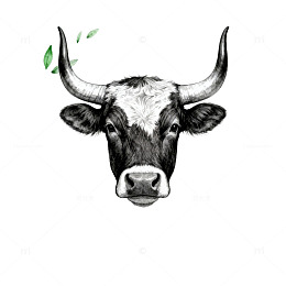 牛头植物装饰插画