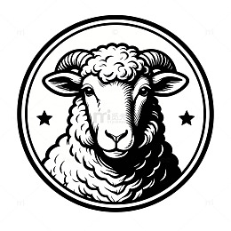 黑白绵羊标志设计元素
