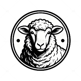 简约圆形羊头标志设计