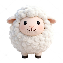 可爱卡通绵羊玩偶设计素材
