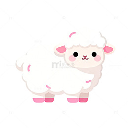 卡通可爱小绵羊插画