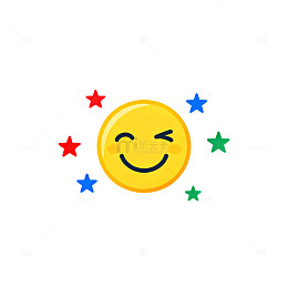 卡通笑脸星星图案设计元素