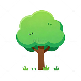 卡通可爱树木插画