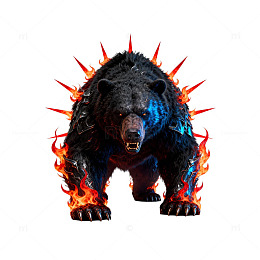 火焰熊兽艺术插画
