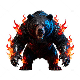 火焰熊幻想艺术插画