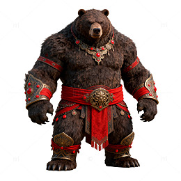 奇幻熊战士角色建模设计素材