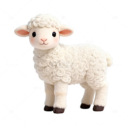 可爱绒毛小羊玩偶