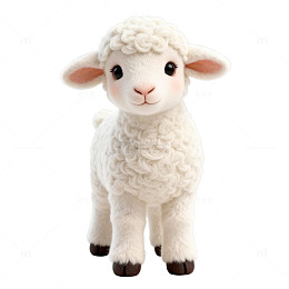 绒毛小羊玩具素材