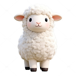 可爱绒毛绵羊玩偶