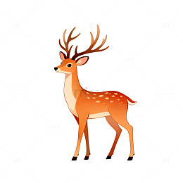 卡通鹿插画边框设计素材
