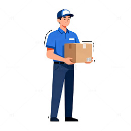 快递员配送服务矢量插画