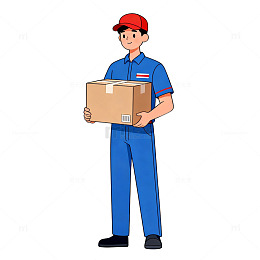 快递配送员卡通矢量图