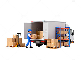 搬运工货车装卸模型图