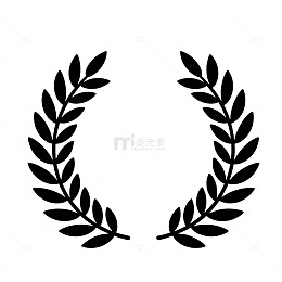 简约黑环月桂花环图案