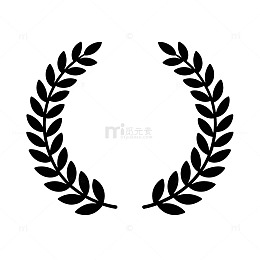 简洁风格月桂花环图案设计元素