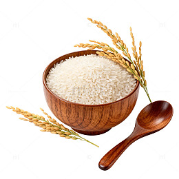 木碗盛米稻穗图