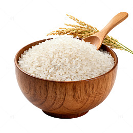 木碗白米稻穗食材