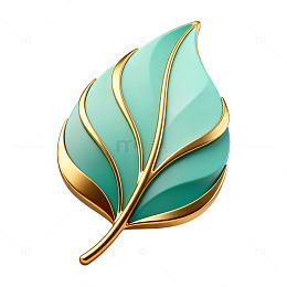 金属质感叶子图标设计元素