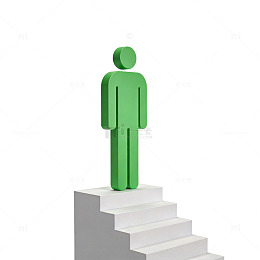 绿色人物攀登阶梯图