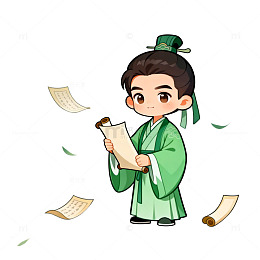 古风书生读书插画