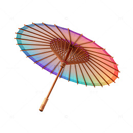 彩虹伞装饰艺术创意素材