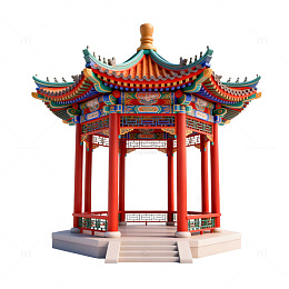 中国传统亭子模型