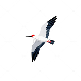 简约风飞翔鸟类插画设计元素