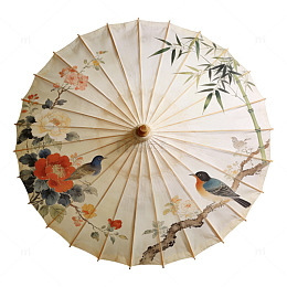 古风花鸟油纸伞图案设计