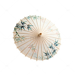 古风竹叶油纸伞装饰设计元素