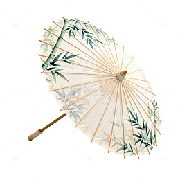 古风竹叶油纸伞装饰图案设计素材